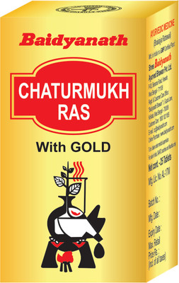 Baidyanath Chaturmukh Ras with Gold(25 Tablets)