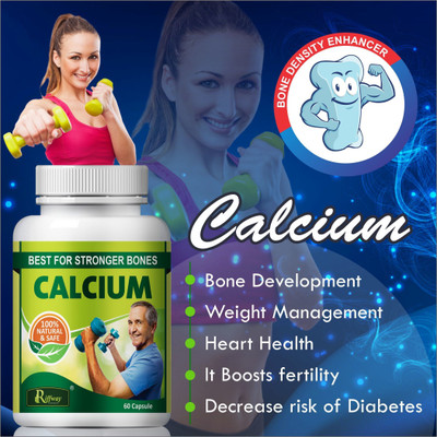 Riffway Calcium Ayurvedic Formula Improves Bones Relieves In Joint & Arthritis Pain(60 Capsules)