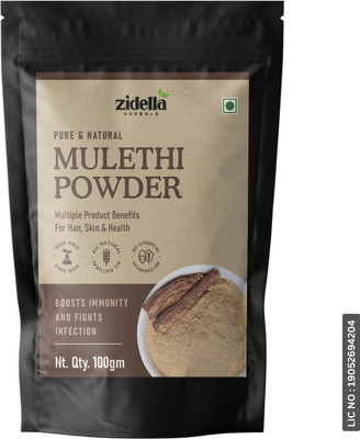 Zidella Mulethi Root Powder (100 Gram)|Yashtimadhu Powder For Health,Skin and Hair Care(100 g)