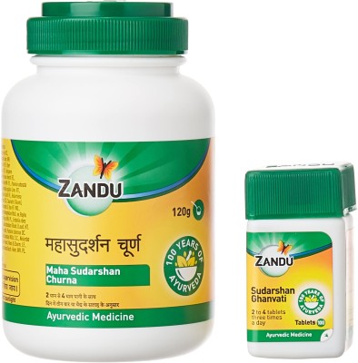 ZANDU Maha Sudarshan Churn 120g+Maha Sudarshan Ghanvati 100 tab(combo pack)