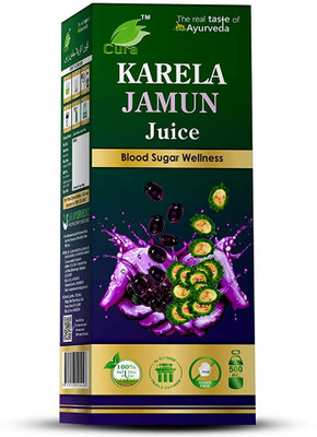 Cura Karela Jamun Juice | Diabetes Wellness 500mlx2(Pack of 2, 1000 ml)