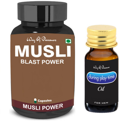 Way Of Pleasure Musli 30 Blast Power 30 Capsule With During Playtime Oil For Men(Pack of 2, 30 Capsules, 15 ml)