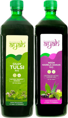 Ayah Giloy Tulsi & Neem Karela Jamun Immunity & Blood Sugar Balance(Pack of 2, 2000 ml)