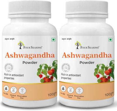 Four Seasons Ashwagandha Powder| Strength Vitality, Stress Management| Revitalise Body & Mind(Pack of 2, 200 g)