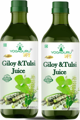 YOGAGURU MANTR Giloy Tulsi Juice - Boosts Immunity and Digestion | Natural(Pack of 2, 1000 ml)