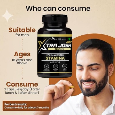 visalak pharma Xtra Josh Capsules for Men-For Better Stamina, Strength & Power