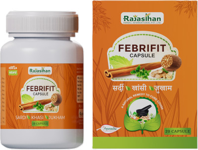 Rajasthan aushdhalaya Febrifit Capsules - Useful in Cough, Cold, Typhoid,Dengue & Fever -(30 Caps)(30 Capsules)