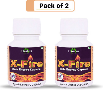 Hashmi X_Fire Male Energy Capsule | Stamina, Power & Performance for Men(Pack of 2, 20 Capsules)