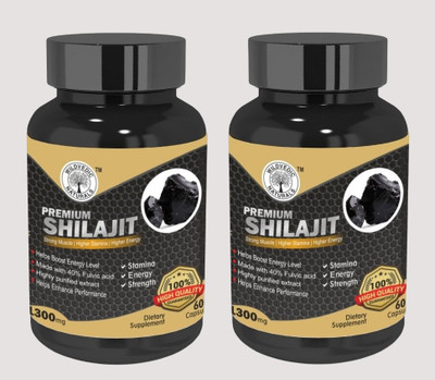 Wildvedic naturals Premium Shilajit 1300mg – Pack of 2 | Boost Energy, Power & Stamina(Pack of 2, 120 Capsules)