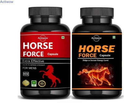 ACTIWOW Horse Force Capsule Combo for Lasting Energy and Vitality VFX81 A01(30 Capsules)