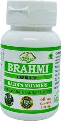 Morsan Nutraveda Brahmi Capsules | Pack of 60 x 500 mg. Veg. Capsules| Natural Tonic for brain(60 Capsules)