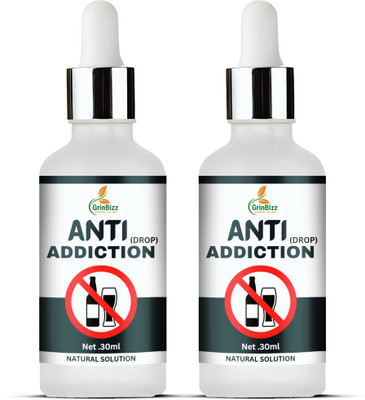 grinbizz Anti Addiction Drop Natural Way To Stop Alcohol & Smoking/Nasha Mukti Dawa(Pack of 2, 60 ml)