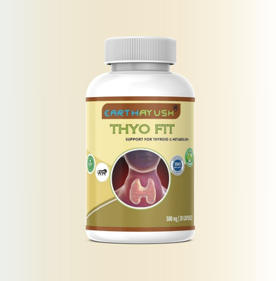 earthayush THYO FIT / CURE THYROID \ support healthy thyroid function 15 CAP / PACK OF 1(15 Capsules)