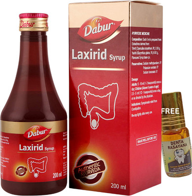 Dabur Laxirid Syrup - Symptomatic relief from constiipation 200 ml(Pack of 3, 200 ml)