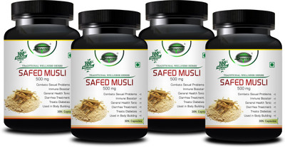 Sabates Safed Musli Caps For Increases Immunity & Energy Improves Metabolism(Pack of 4, 120 Capsules)
