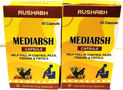 Rushabh Gaharwar MEDIARSH CAPSULE 2X60 CAP.-Helpful In Control Piles, Fissure, & Fistula(Pack of 2)