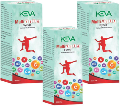 KEVA Multi Vita Syrup for Multivitamin for Immunity Energy Power (Pack Of 3 X 200ml)(Pack of 3, 600 ml)