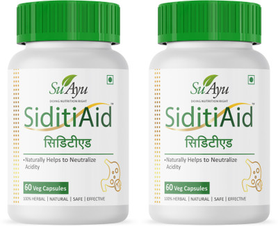 suayu SiditiAid Capsules – Natural Relief from Acidity, Indigestion & Heartburn(Pack of 2, 60 Capsules)