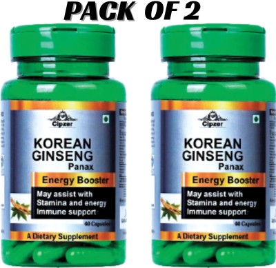 CIPZER Korean Ginseng Capsule Solution Immunity,Stress Relief & Depression 120 Capsules(Pack of 2)