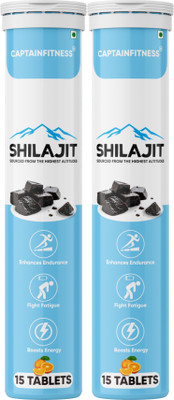 CaptainFitness Shilajit Effervescent Tablets Boost Performance and Stamina |o32|(Pack of 2, 30 Tablets)