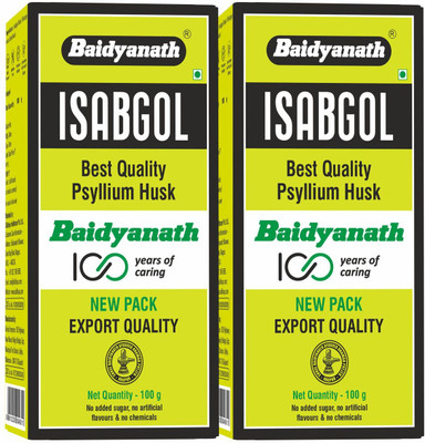 Baidyanath Isabgol Psyllium Husk Powder 100 gm (Pack of 2) Relieves Constipation(Pack of 2, 100 g)