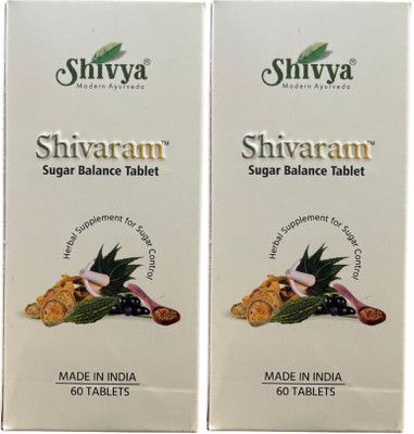Shivya Modern Ayurvedic Tablets for Blood Sugar Control (60 tab x 2) 120 Tabs,(200 g)