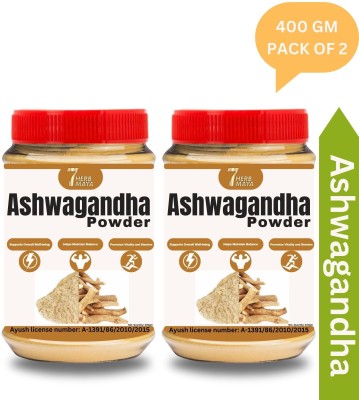 7Herbmaya Pure and Natural Ashwagandha Powder | Ayurvedic Ashwagandha Curan Each 400g(Pack of 2)