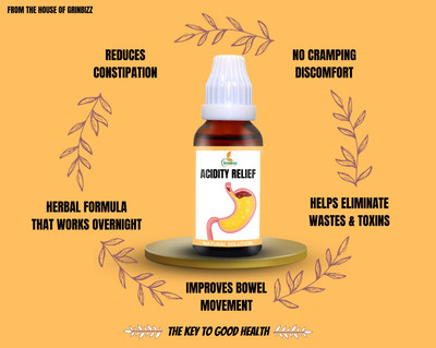 grinbizz Acidity Relief Drop/Digestive Problem/Gastric Pain Relief/Constipation Relief(30 ml)