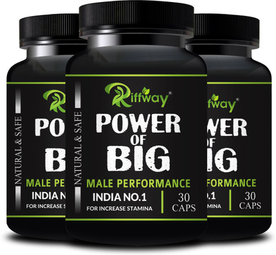Riffway Power Of Big _ Oraganic Capsule Stamina Capsule For Better Strength(Pack of 3, 90 Capsules)