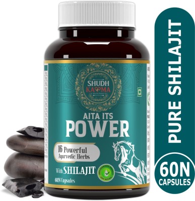 Shudh Kaama Shilajit Capsules with Ashwagandha Safed Musli for Strength Stamina Performance