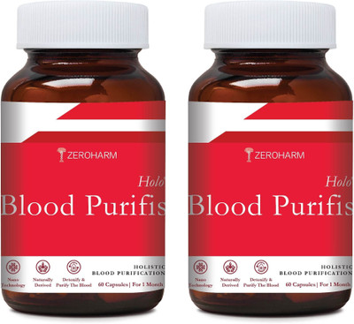 ZEROHARM Holo Blood Purifis for Blood Cleanse, Acne Control, Skin Glow & Detox Support(Pack of 2, 60 Capsules)