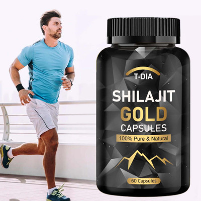 T-DIA Shilajit Gold Capsules Boosts Energy Levels, Enhances Strength & Stamina(60 Capsules)