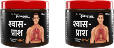 Dr.Satnam's Arogyam Ayurveda Shwas Prash For Respiratory Allergies (Bronchitis,Cough, Asthma)(Pack of 2, 400 g)