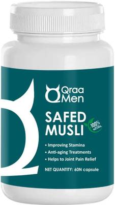 Qraa Safed Musli Extract Capsules for Male Strength, Power, Vigour & Vitality