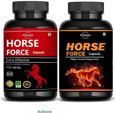 ACTIWOW Horse Force Capsule Combo Naturally Improve Performance DRO74 G07(30 Capsules)