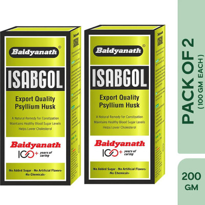 Baidyanath Isabgol Psyllium Husk Natural Fiber for Digestive Health & Regularity(Pack of 2, 200 g)