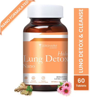ZEROHARM Lung Detox Supplements- Cleans Tar & Phlegm - 60 Tablets(60 Tablets)