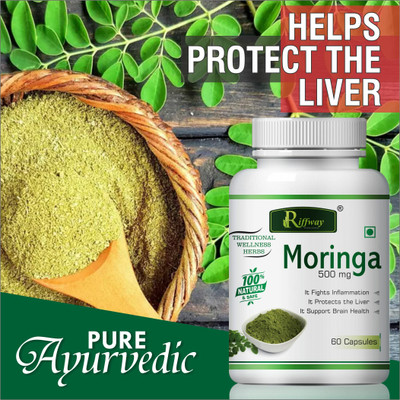 Riffway Moringa Natural, Formulation Moringa Capsule For Purify Liver Functions(60 Capsules)