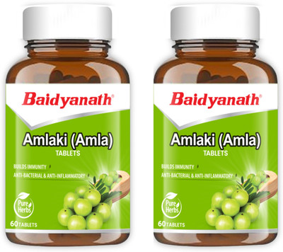 Baidyanath Amlaki (Amla) Tablets | Helps to Build Immunity | Anti-Bacterial and Anti-Inflammatory | 60 TB(Pack of 2, 60 Tablets, 60 Tablets)