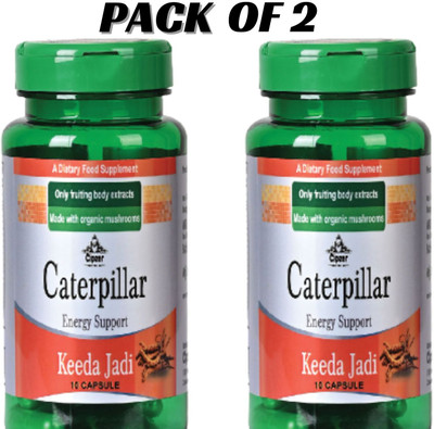CIPZER Caterpillar Keeda Jadi Elevate Energy Level &Strengthen Immune System 20CAPSULES(Pack of 2, 20 Capsules)