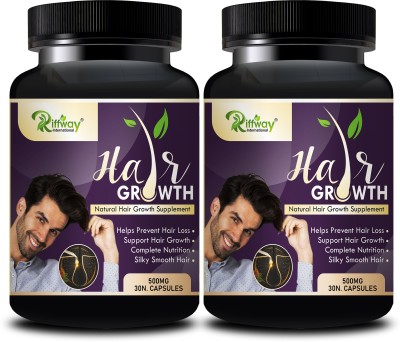 Riffway Hair Growth Herbal Pill | Hair Capsule Promotes Hair Gain(Pack of 2)