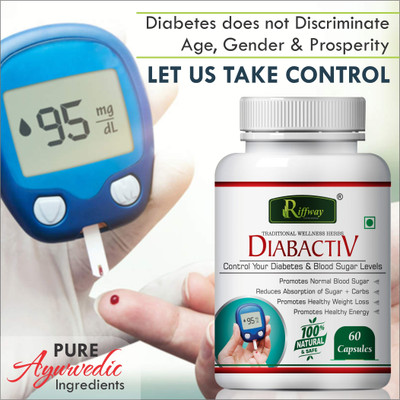Riffway Diebactive Pills | Diebetes Capsule To Control Blood Sugar Level(60 Capsules)