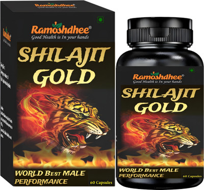 Ramoshdhee Shilajit Gold Capsule|Boosts Stamina In 2 Week|Immunity,Improve Strength(60 Capsules)