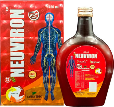 HERBSHD Neuviron Syrup For Nerve tonic, increase brain power, improving memory(Pack of 2, 900 ml)