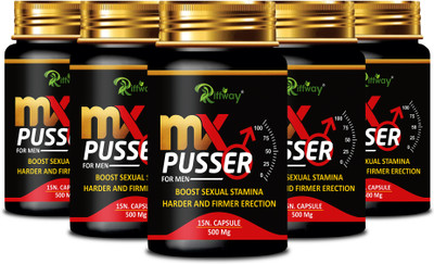 Riffway MX Pusser _ Herbal Formulation Stamina Capsule For Better Strength(Pack of 5, 75 Capsules)