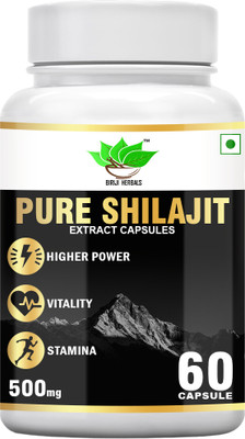 BIRJI HERBALS PURE SHILAJIT EXTRACT CAPSULE (500mg)(60 Capsules)