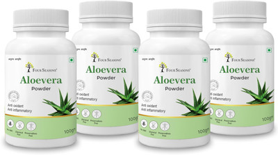 Four Seasons AloeVera Powder Improve Skin & Hair Health | Natural Hair Pack(Pack of 4, 400 g)