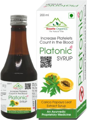 rosette organics Platonic Syrup with Papaya Leaf Extract | Boost platelets Count & Immunity(200 ml)