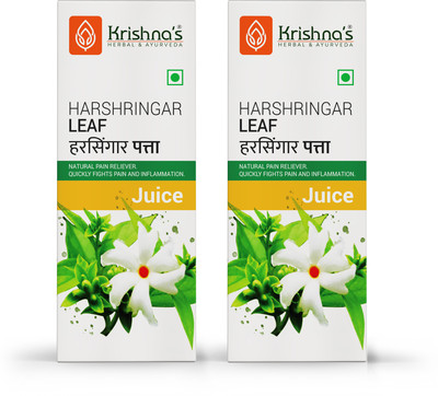 Krishna's Herbal & Ayurveda Night Jasmin Harshringar Leaf Parijat Juice | Immunity Booster | Natural Pain Reliever | Best Natural Laxative | Strengthen Bones and Muscles | Pure Natural and Herbal | Pack of 2 | 500 ML Each(Pack of 2, 1000 ml)