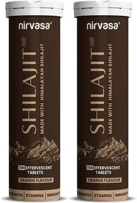Nirvasa Shilajit Plus Effervescent Tablets| For Muscle Recovery & Endurance(Pack of 2, 30 Tablets)